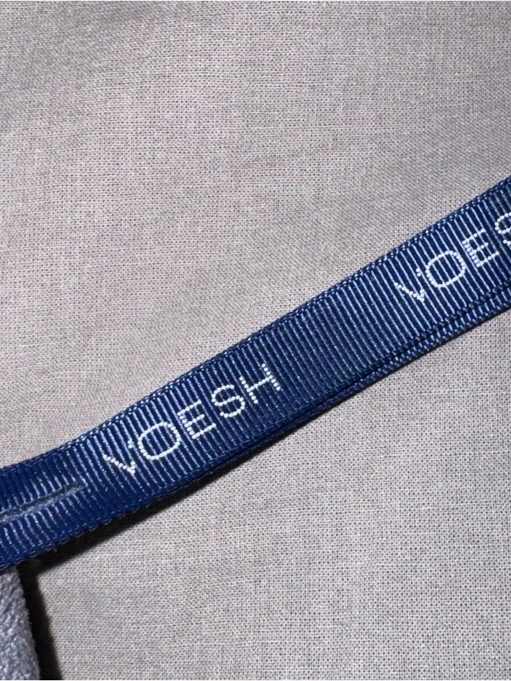 VOESH Grey Plush Toiletries Cosmetic Terry Cloth Pouch Logo